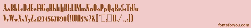 RundfunkLetPlain.1.0 Font – Brown Fonts on Pink Background