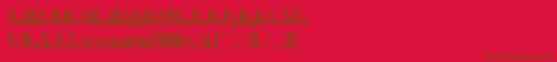 フォントRundfunkLetPlain.1.0 – 赤い背景に茶色の文字