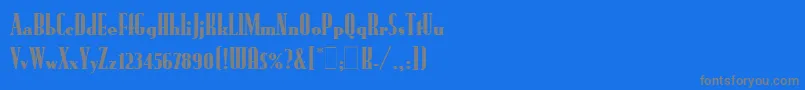 フォントRundfunkLetPlain.1.0 – 青い背景に灰色の文字