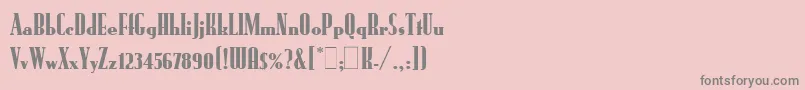 RundfunkLetPlain.1.0-fontti – harmaat kirjasimet vaaleanpunaisella taustalla