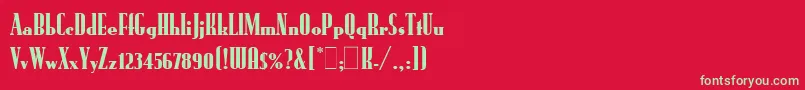 RundfunkLetPlain.1.0 Font – Green Fonts on Red Background