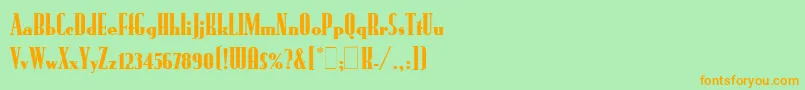 RundfunkLetPlain.1.0 Font – Orange Fonts on Green Background