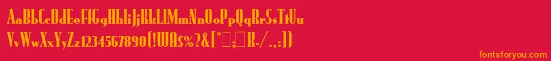 Шрифт RundfunkLetPlain.1.0 – оранжевые шрифты на красном фоне
