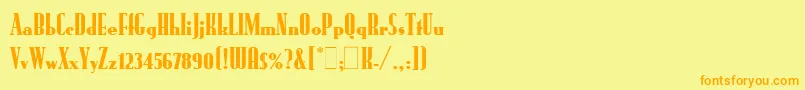 RundfunkLetPlain.1.0 Font – Orange Fonts on Yellow Background