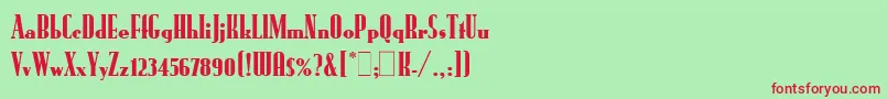 RundfunkLetPlain.1.0 Font – Red Fonts on Green Background