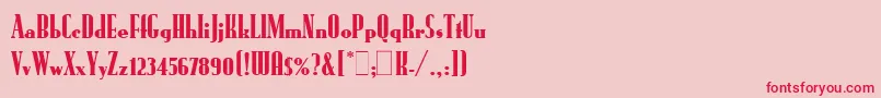 RundfunkLetPlain.1.0 Font – Red Fonts on Pink Background