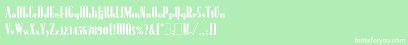 RundfunkLetPlain.1.0 Font – White Fonts on Green Background