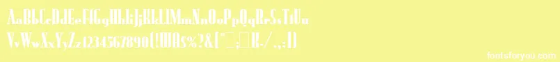 フォントRundfunkLetPlain.1.0 – 黄色い背景に白い文字