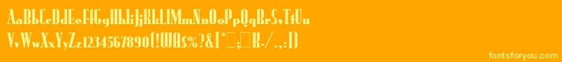 Шрифт RundfunkLetPlain.1.0 – жёлтые шрифты на оранжевом фоне