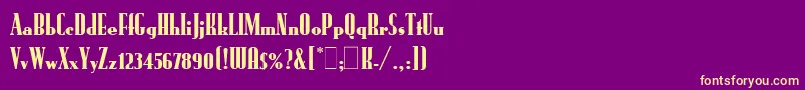 RundfunkLetPlain.1.0-fontti – keltaiset fontit violetilla taustalla