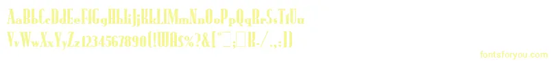 フォントRundfunkLetPlain.1.0 – 白い背景に黄色の文字
