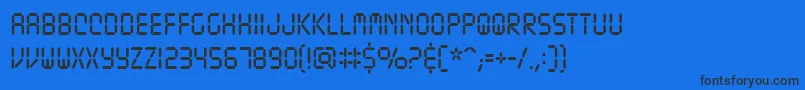 Tickingtimebombbb-Schriftart – Schwarze Schriften auf blauem Hintergrund