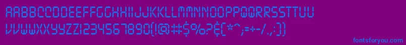 フォントTickingtimebombbb – 紫色の背景に青い文字