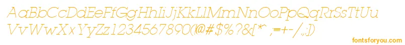 LaplandLightItalic Font – Orange Fonts on White Background