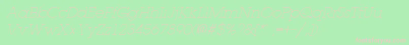 LaplandLightItalic Font – Pink Fonts on Green Background