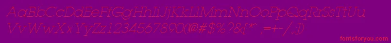 LaplandLightItalic Font – Red Fonts on Purple Background