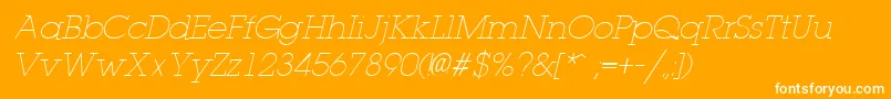 LaplandLightItalic Font – White Fonts on Orange Background