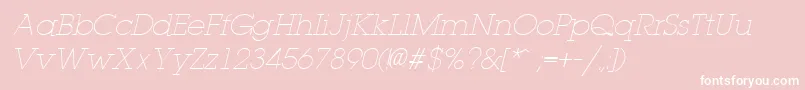 Weitere Informationen zur LaplandLightItalic-Schriftart LaplandLightItalic-Schriftart – Weiße Schriften auf rosa Hintergrund