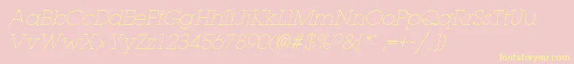 LaplandLightItalic Font – Yellow Fonts on Pink Background