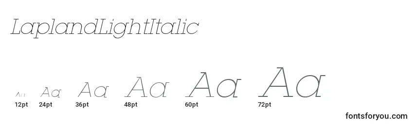 LaplandLightItalic Font Sizes