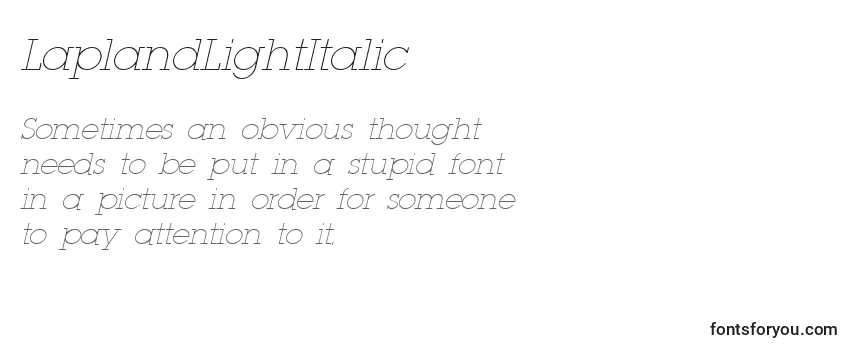 Review of the LaplandLightItalic Font