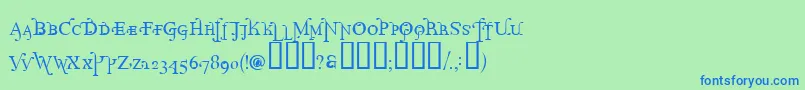 ParolmSmallcaps Font – Blue Fonts on Green Background