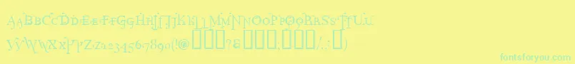 ParolmSmallcaps Font – Green Fonts on Yellow Background