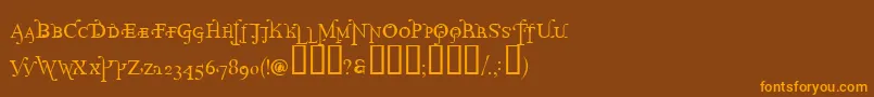 ParolmSmallcaps Font – Orange Fonts on Brown Background