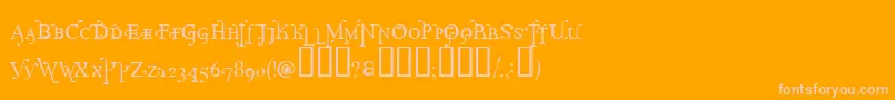 ParolmSmallcaps-Schriftart – Rosa Schriften auf orangefarbenem Hintergrund