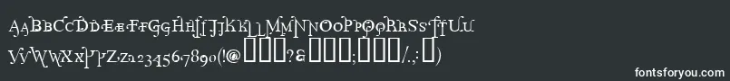 ParolmSmallcaps-fontti – valkoiset fontit mustalla taustalla