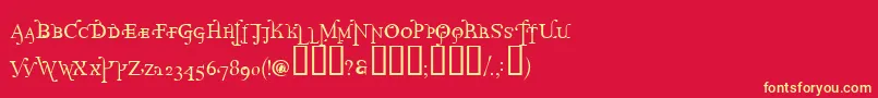 ParolmSmallcaps Font – Yellow Fonts on Red Background