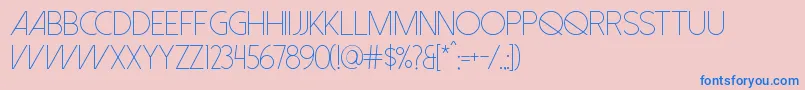DolceVitaLight Font – Blue Fonts on Pink Background