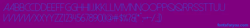 DolceVitaLight Font – Blue Fonts on Purple Background