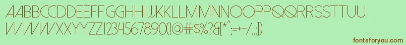 DolceVitaLight Font – Brown Fonts on Green Background