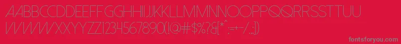 DolceVitaLight-Schriftart – Graue Schriften auf rotem Hintergrund