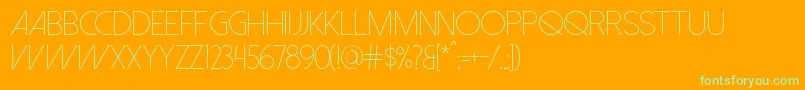 DolceVitaLight Font – Green Fonts on Orange Background