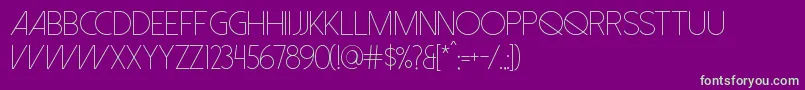 DolceVitaLight Font – Green Fonts on Purple Background