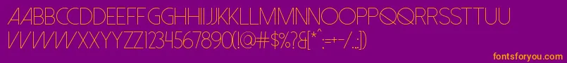 DolceVitaLight Font – Orange Fonts on Purple Background