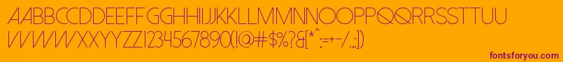 DolceVitaLight Font – Purple Fonts on Orange Background