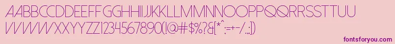 DolceVitaLight Font – Purple Fonts on Pink Background