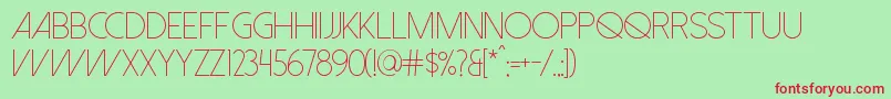 DolceVitaLight Font – Red Fonts on Green Background