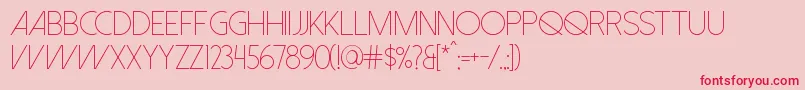 DolceVitaLight Font – Red Fonts on Pink Background