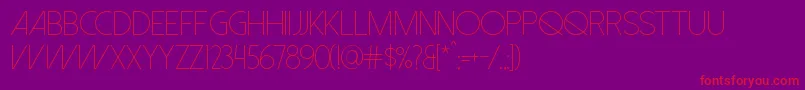 DolceVitaLight-Schriftart – Rote Schriften auf violettem Hintergrund