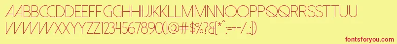 DolceVitaLight Font – Red Fonts on Yellow Background