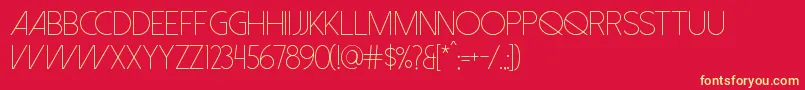 DolceVitaLight Font – Yellow Fonts on Red Background