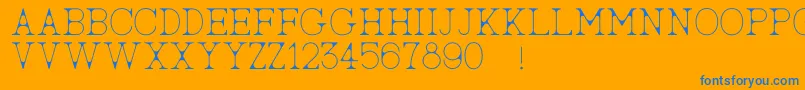 AcBigserifTwo-Schriftart – Blaue Schriften auf orangefarbenem Hintergrund