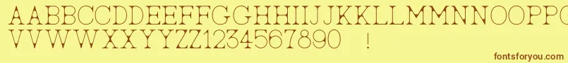 AcBigserifTwo Font – Brown Fonts on Yellow Background