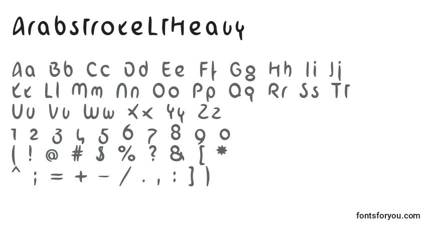 Czcionka ArabstrokeLtHeavy – alfabet, cyfry, specjalne znaki