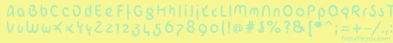 ArabstrokeLtHeavy Font – Green Fonts on Yellow Background