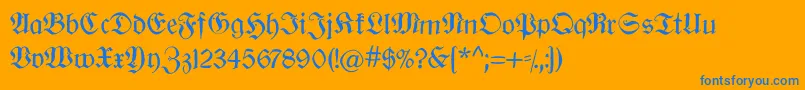 Oldberlin Font – Blue Fonts on Orange Background